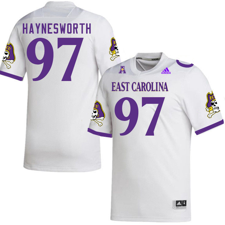 Men #97 Justyn Haynesworth ECU Pirates 2023 College Football Jerseys Stitched-White